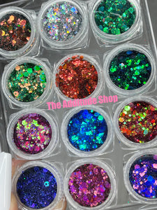 Chameleon Colorshift 12 Grids Nails Glitters
