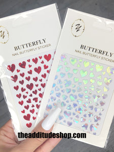 Holographic Hearts Nail Stickers