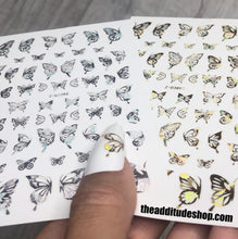 Load image into Gallery viewer, New Holographic Halfs Butterfly Nail Stickers-Gold &amp; Silver
