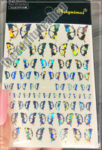 Load image into Gallery viewer, Silver Holographic Butterfly Nail Stickers #00
