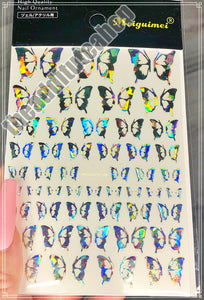 Silver Holographic Butterfly Nail Stickers #00