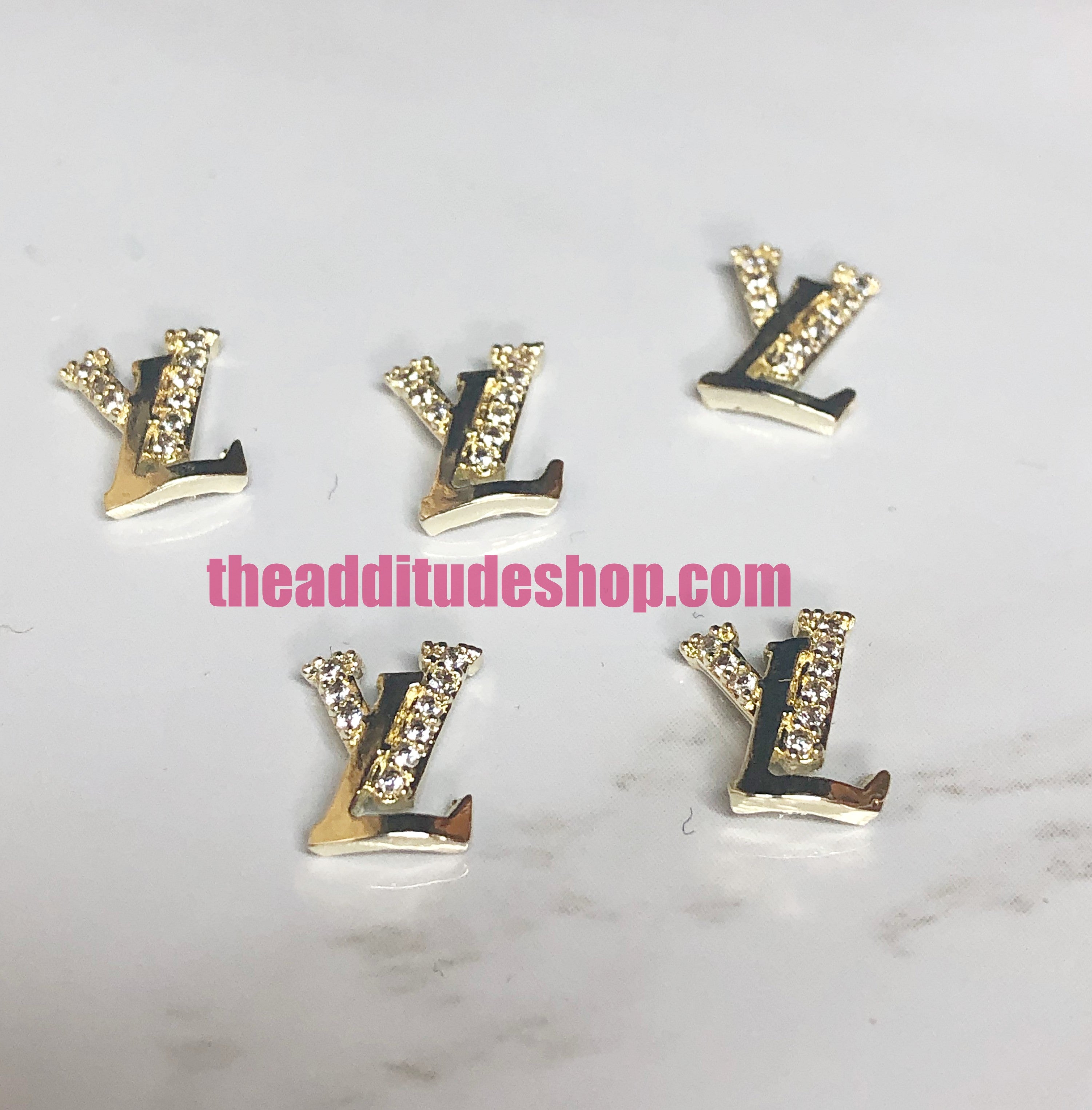 L-Gold Zircon 3D Nail Charms (5 Pieces)