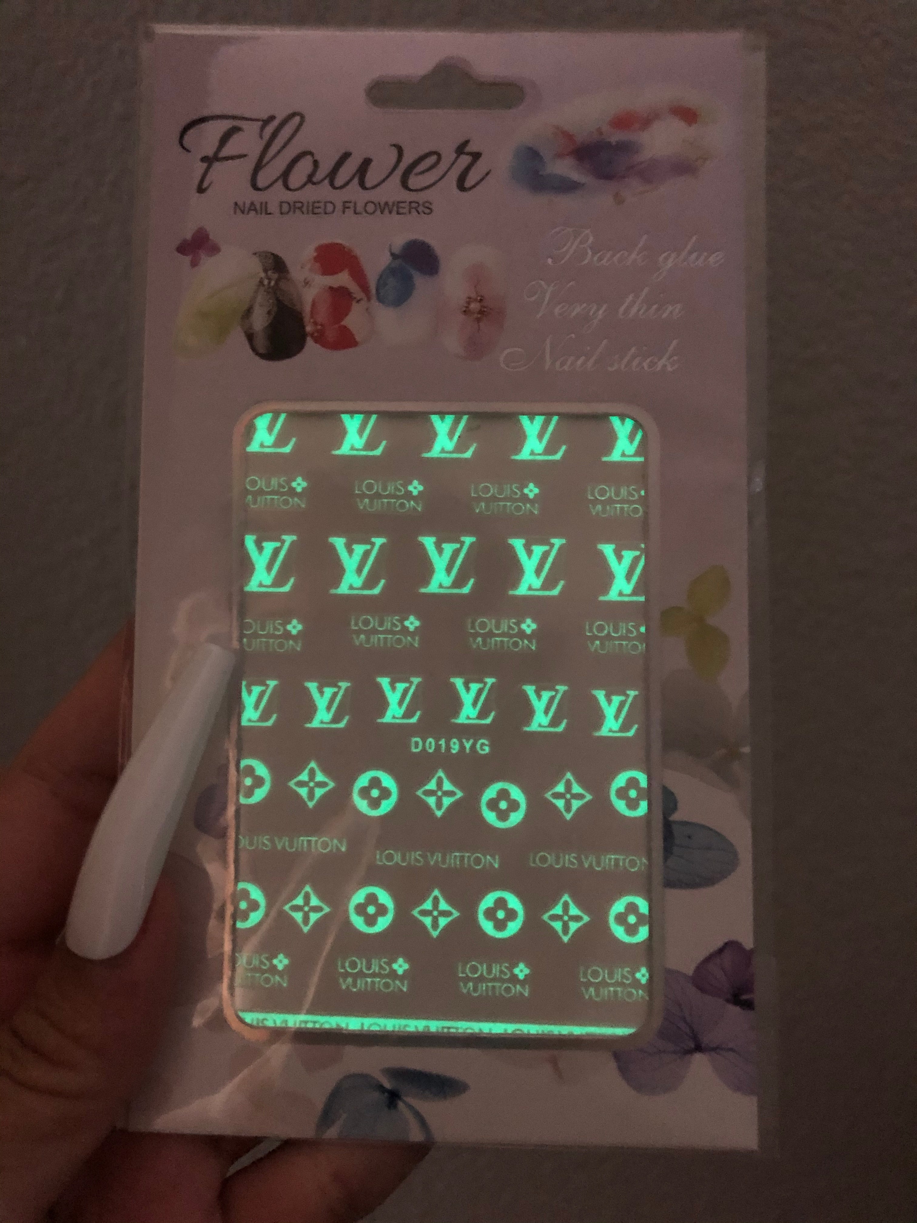 Designer Nail Sticker Luminous LV - Glow In The Dark