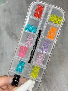 Large Size 3D Nail Gummy Bears Charms Decorations