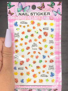 Pink Fall Nail Stickers #06