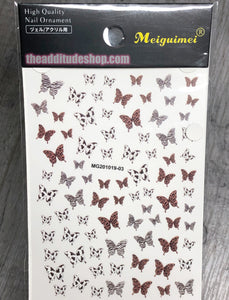 Zebra Leopard Butterfly Nail Stickers