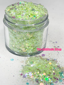 1 Oz Jar Chunky Spring Nail Glitters-Lime