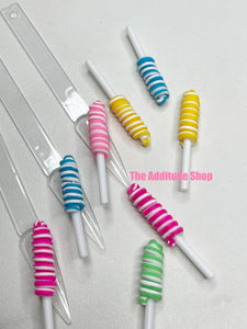 Long Swirl Lollipop 3D Nail Kawaii Charms-10 Pieces