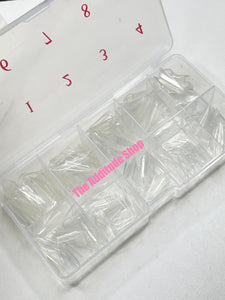 Medium Length Stiletto Half Cover Nail Tips in Box-500 Tips