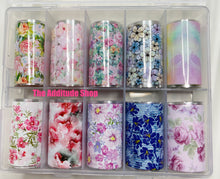 Load image into Gallery viewer, Mixed Blue Floral Nail Foils
