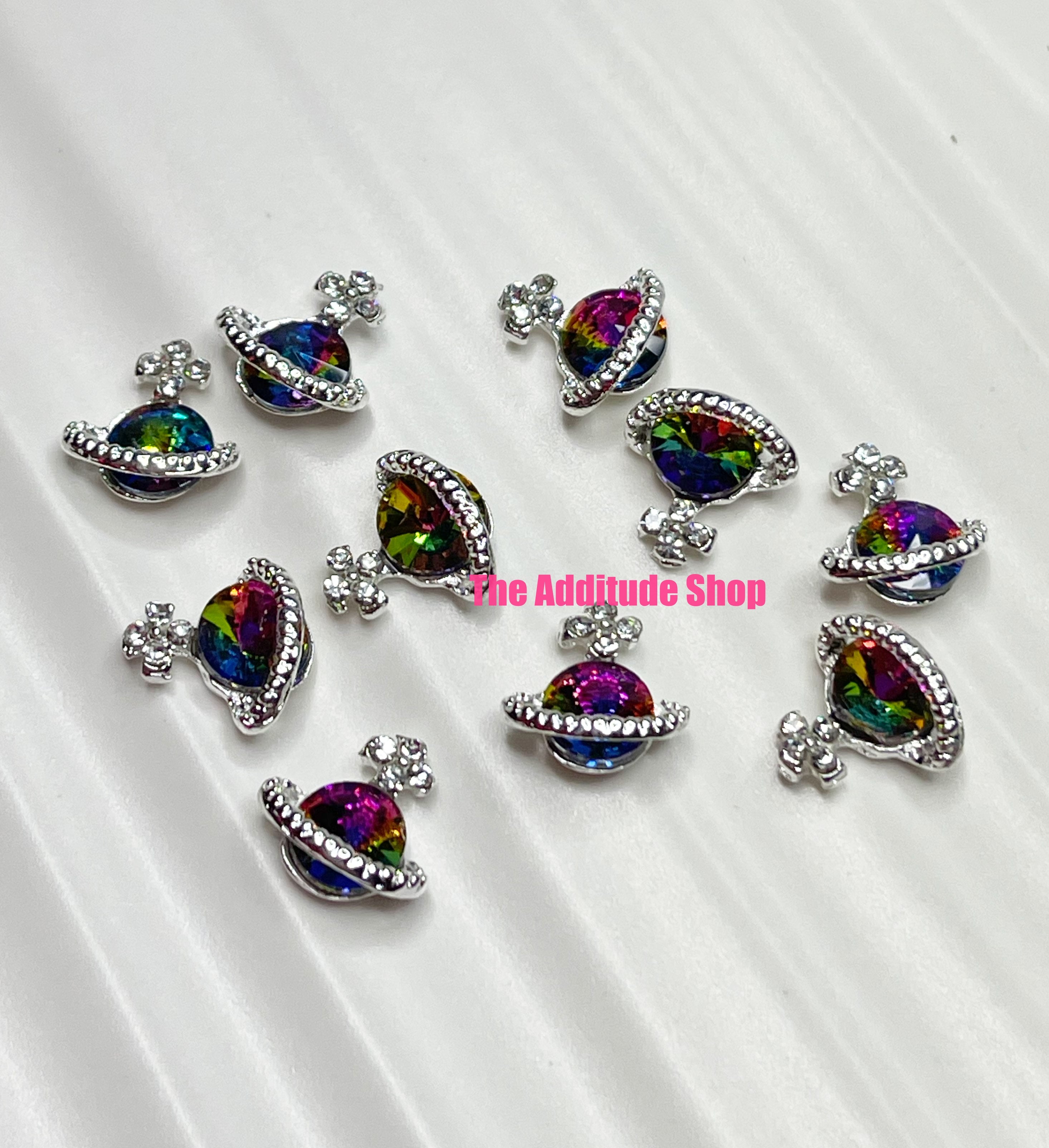 24 Pieces Dangling Colorful Heart Piercing Nail Charms – The Additude Shop