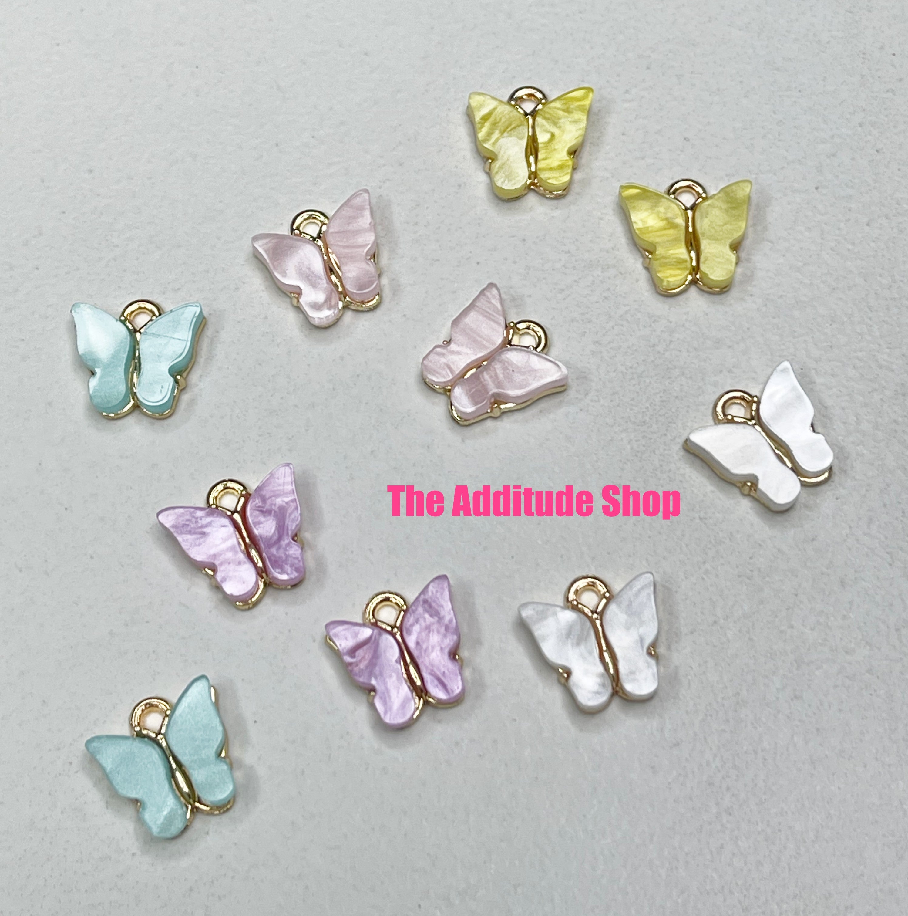 Butterfly 10 Pieces Dangling Hanging Nail Charms – The Additude Shop