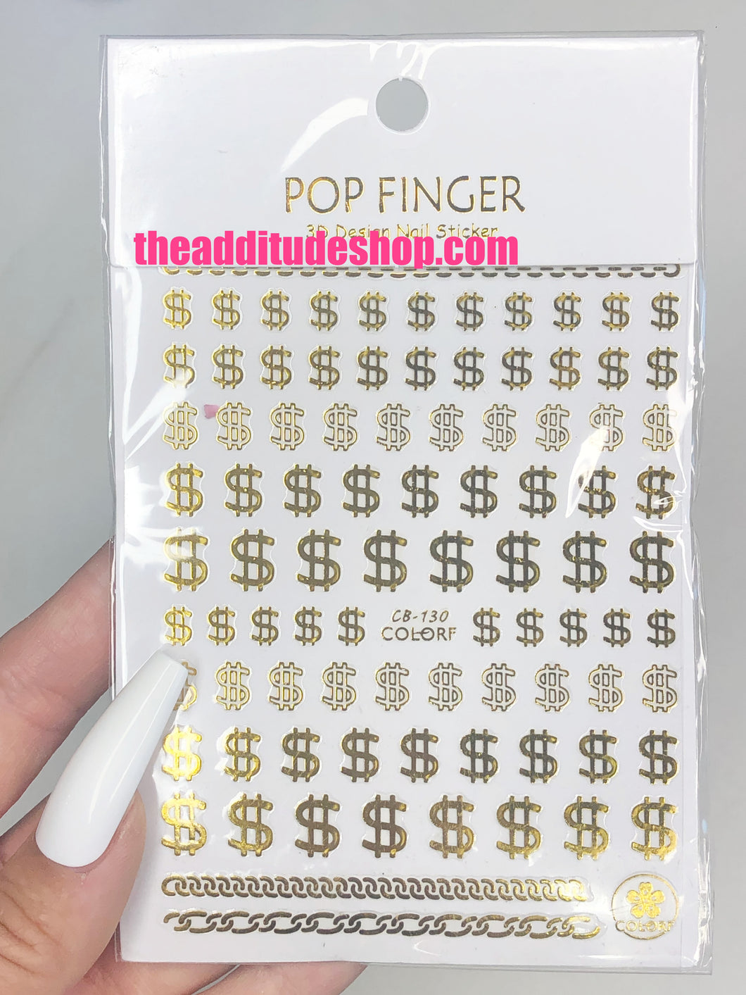 Gold Dollar Signs Nail Stickers
