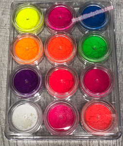 12 Neon Pigments Nail Powders