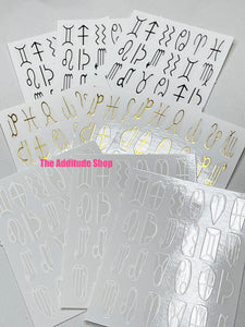 Oversized Zodiac Signs Nail decals stickers