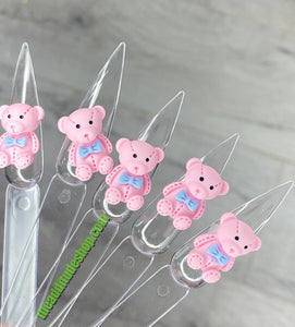 Pink Gummy Bears 3D Nail Charms-10 Pieces