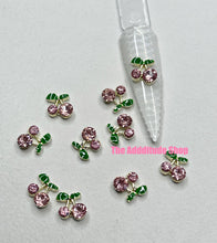 Load image into Gallery viewer, Crystal Red-Pink Cherry Nail 3D Charms-10 Pieces
