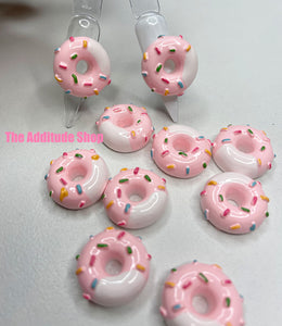 Pink Donuts 3D Nail Kawaii Charms-10 Pieces