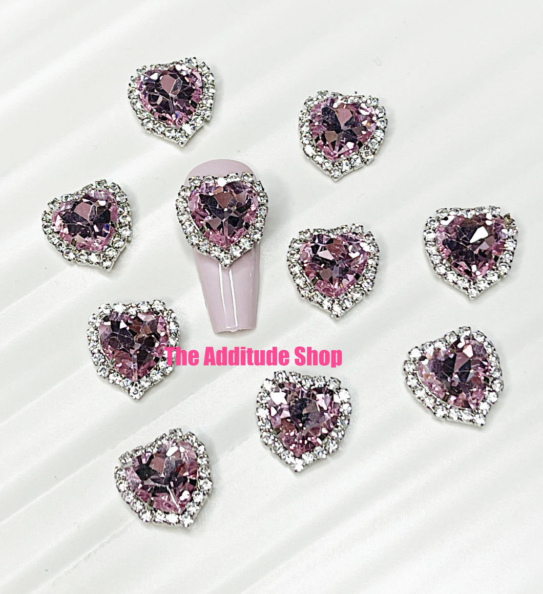 Oversized Hearts 3D Nail Charms (10 Pieces)