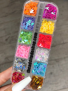 Bunny Heads Sequins 12 Grids Nail Charms