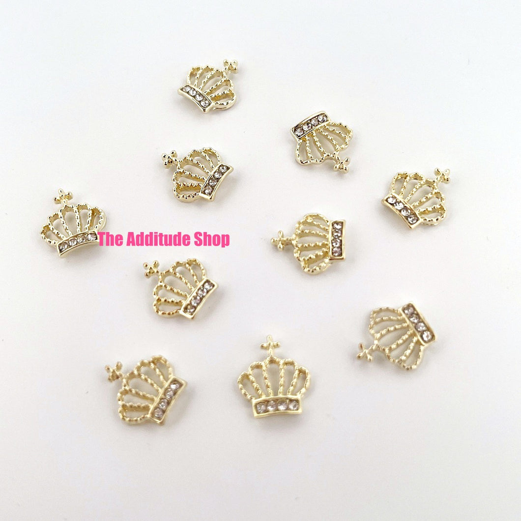 Princess Crown #2 Nail Decals Charms-10 pieces