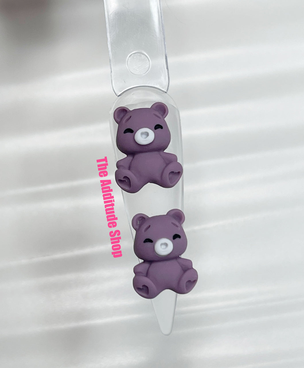Purple Bear Resin Nail Charms-10 pieces