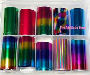 Rainbow Holographic Chrome Nail Foils