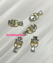 Load image into Gallery viewer, Rose Dangling Zircon Nail 3D Charms Rhinestones-5 Pieces
