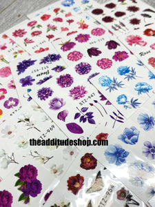 16 Pieces Roses Floral Water Transfer Nail Decals Stickers