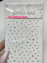 Load image into Gallery viewer, Silver Mini Stars Nail Stickers
