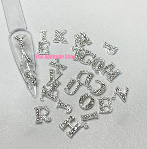Gold & Silver Colorful Letters 3D Nail Charms