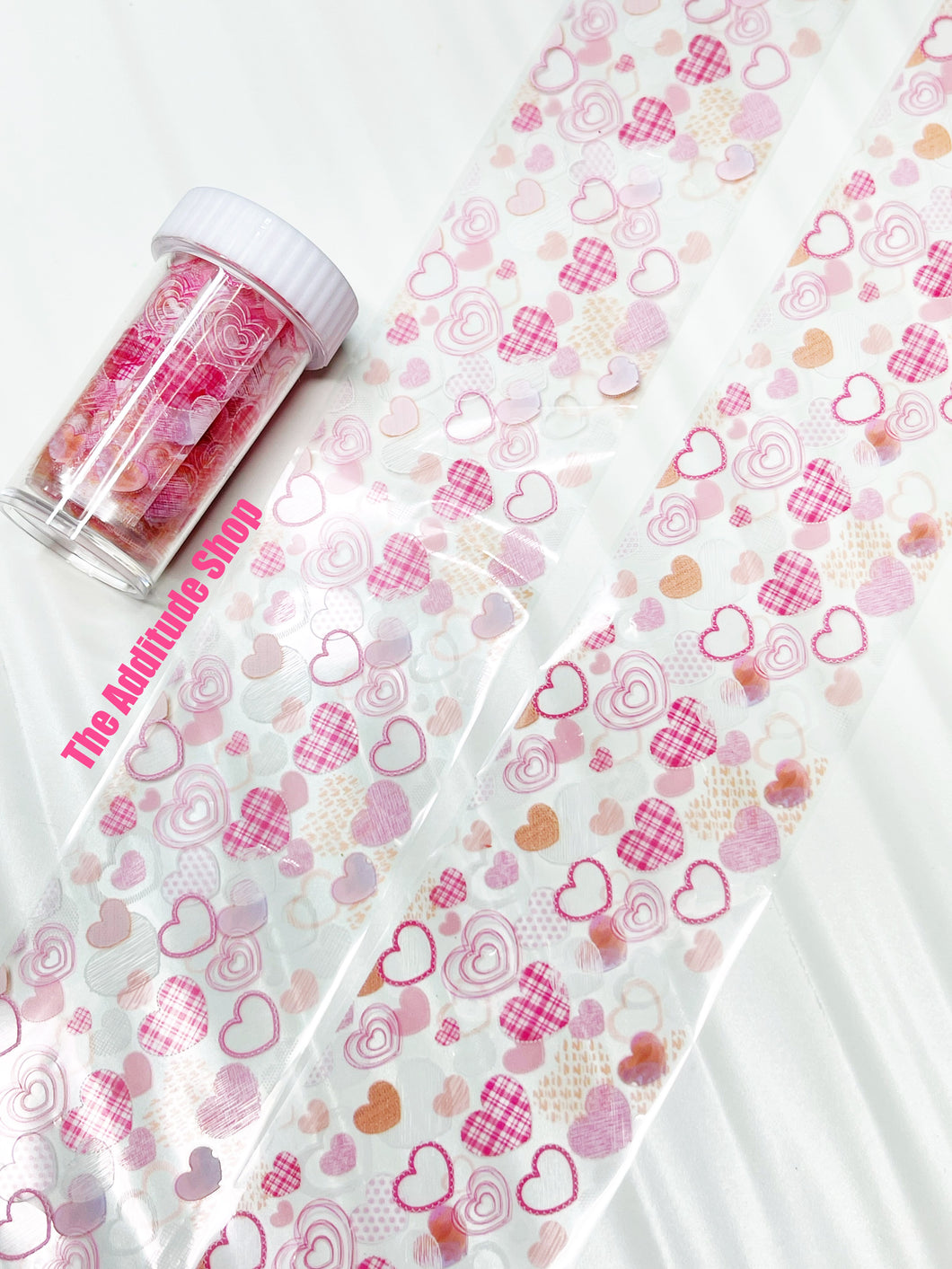 Pink Heart Nail Foil Single Roll