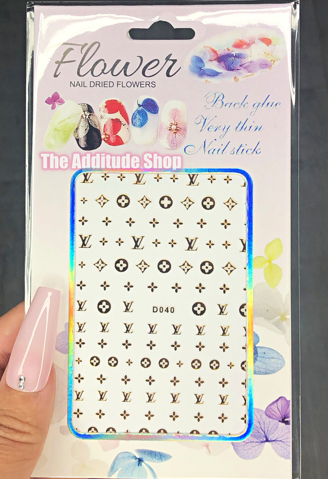Small Gold L Nail Stickers #40