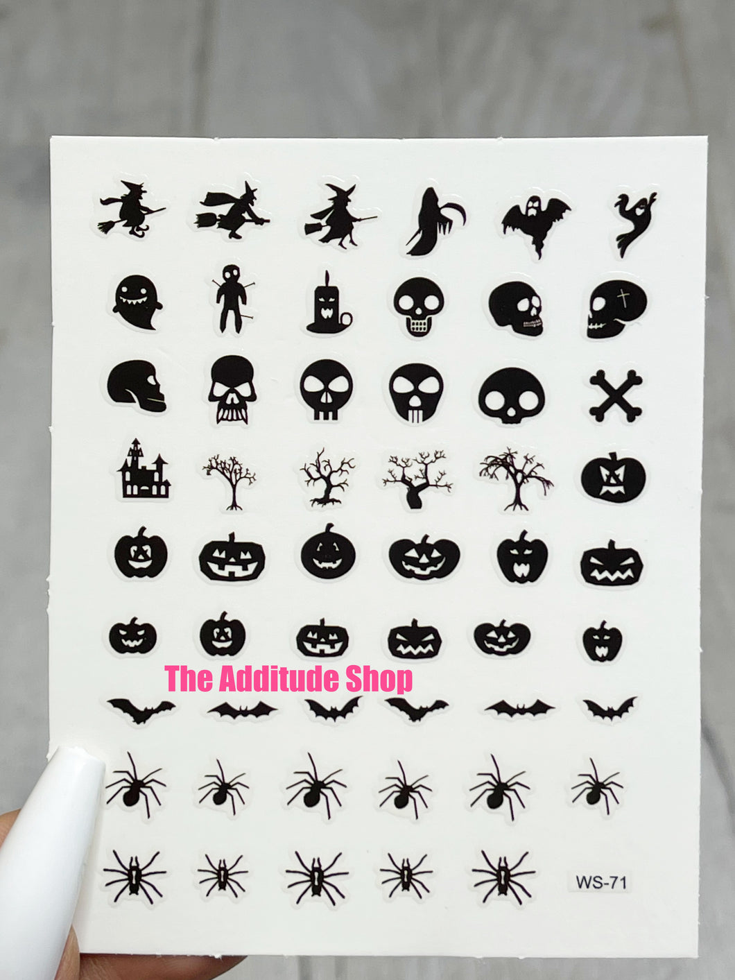 Halloween Black Spiders Nail Stickers