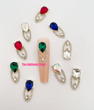 Load image into Gallery viewer, Teardrop with Rhinestones Rim 3D Nail Charms-10 Pieces
