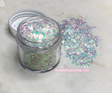 Load image into Gallery viewer, 1 oz Iridescent Chunky Mix Nail Glitters-Turquoise &amp; Purple
