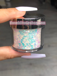 1 oz Iridescent Chunky Mix Nail Glitters-Turquoise & Purple