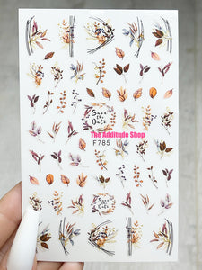Autumn Wheat Leaf Nail Stickers #785