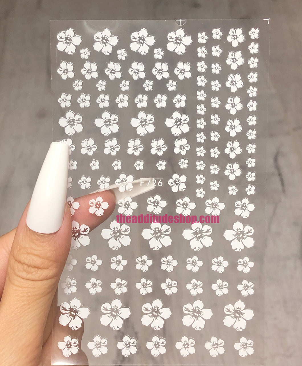 White Floral Nail Stickers