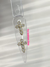 Load image into Gallery viewer, Clear Rhinestone Cross Gold Zircon 3D Nail Charms (5 Pieces)
