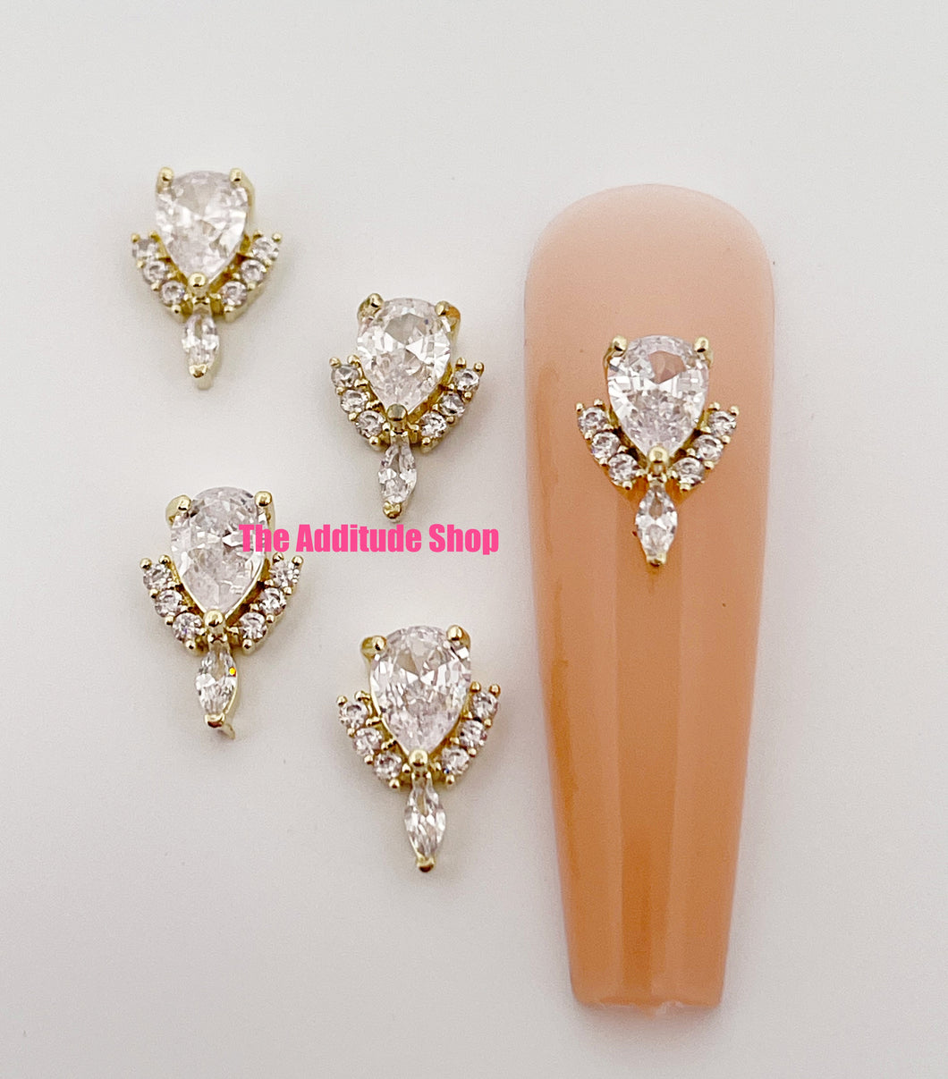 Zircon Necklace Style #2 3D Nail Charms-5 PCS