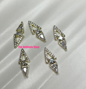 Zircon Triangle with Big Rhinestones Nail Decals Charms-5 pieces