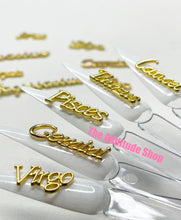 Load image into Gallery viewer, 12 Zodiac Words 3D Nail Charms
