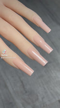 Load and play video in Gallery viewer, Pink &amp; Nude Soft Gel Long Tapered Square Full Coverage Nail Tips
