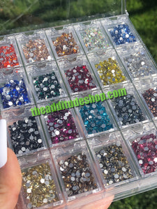 8,000 Pieces (SS10) Colorful Nail Crystals Rhinestones Box