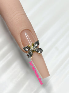 Clear Crystal Butterfly 3D Charms Nail-5 Pieces