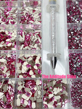 Load image into Gallery viewer, Dark Pink 1,400 Nail Rhinestones Crystals Bling Box
