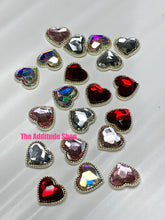 Load image into Gallery viewer, Gold Rim Heart Valentine&#39;s Nail 3D Charms Crystals-20 Pieces
