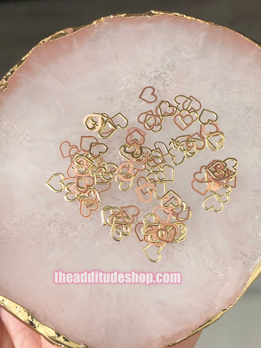 800 Pieces Thin Gold Heart Nail Decals