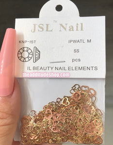 800 Pieces Thin Gold Heart Nail Decals